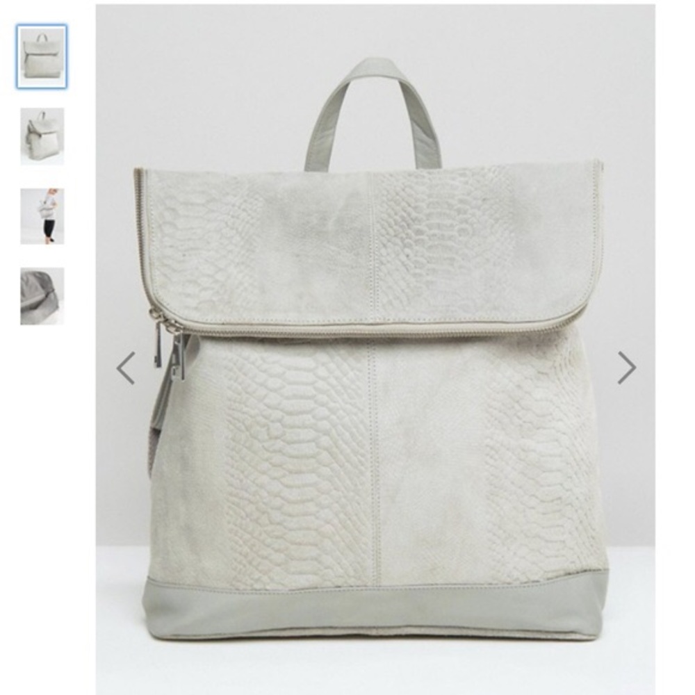 ASOS Leather Embossed Backpack